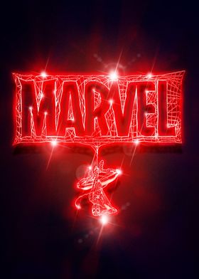 'Spider-man web neon' Poster by Marvel | Displate