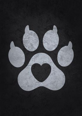 Dog Paw Heart Love