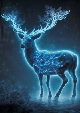 Deer Neon Glowing