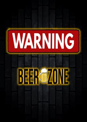 Warning Beer Zone Neon