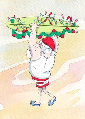 Surfing Santa