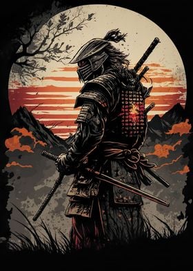 Dark Samurai Painting