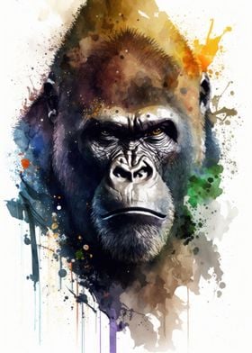 Gorilla Watercolor