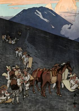 Ukiyo e Fuji Umagaeshi