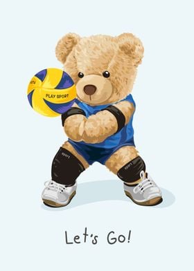 Bear doll volley ball