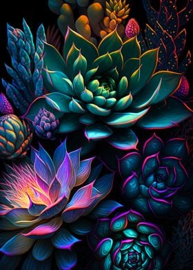 Magic Succulents at Night