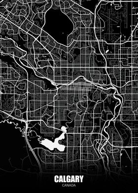 Calgary Canada Dark Map