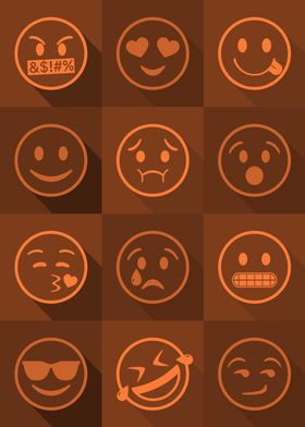 Emoji Expressions Orange