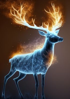 Deer Neon Glowing