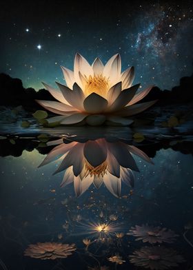 Lotus bloom and stars