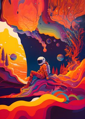 astronaut colorfully