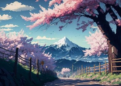 japan cherry blossom anime