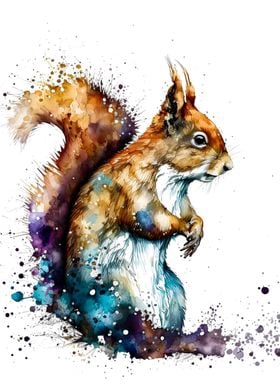 Squirrel Watercolour 