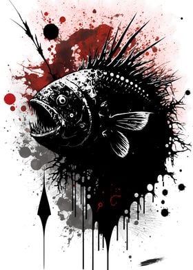 Angler Fish Ink Painting