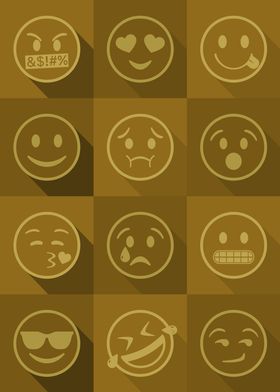 Emoji Expressions Yellow