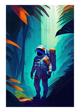 astronaut in the forest