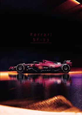 Ferrari SF23 F1 Car Poster