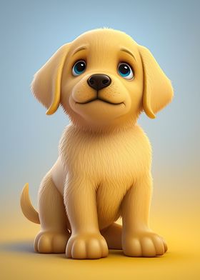 Labrador Kawaii Cartoon 