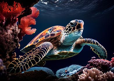 Turtle colorful 