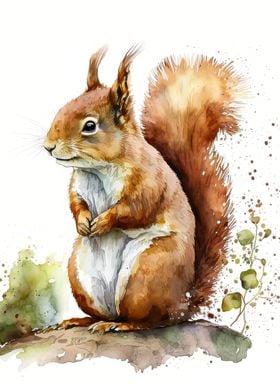 Squirrel Watercolour 