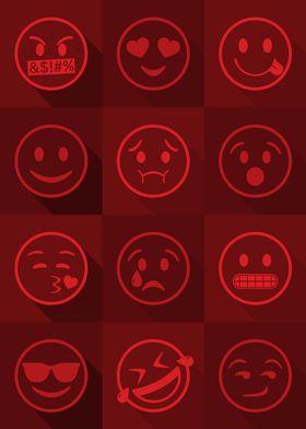 Emoji Expressions Red