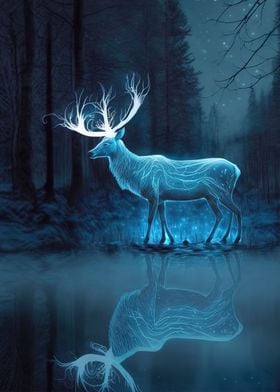 Deer Neon Glowing