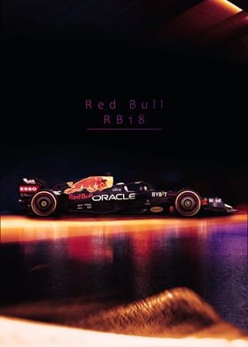 RedBull RB18 F1 Car Poster