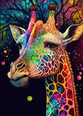 colourful giraffe