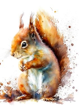 Squirrel Watercolour 