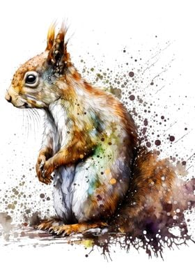 Squirrel Watercolour 