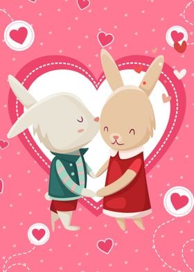 Cute Rabbit Couple