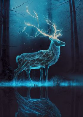 Deer Neon Glowing