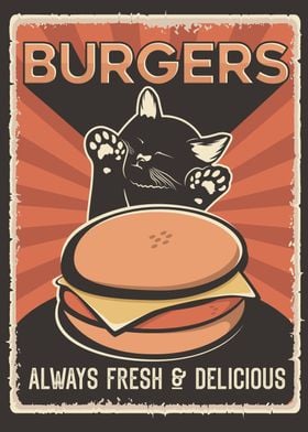 Cat wants the burger