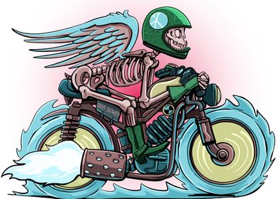 skeleton motorcyclist