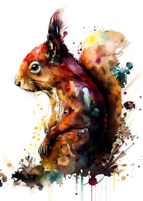 Squirrel Watercolour 