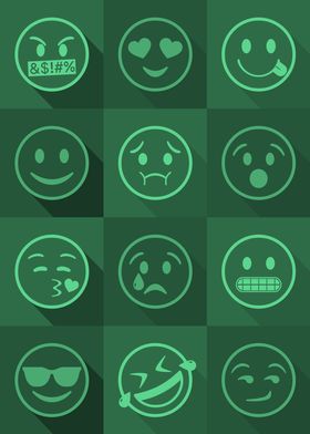 Emoji Expressions Green