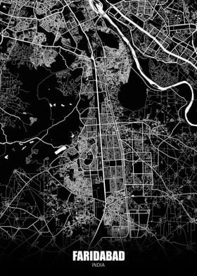 Faridabad India Dark Map