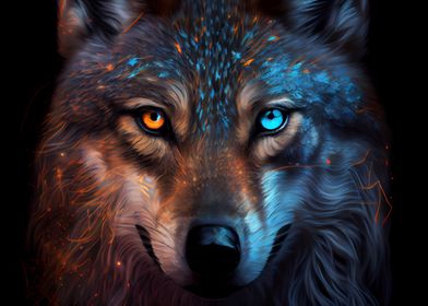 Colorful wolf