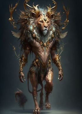 Lion Symbiosis Deer