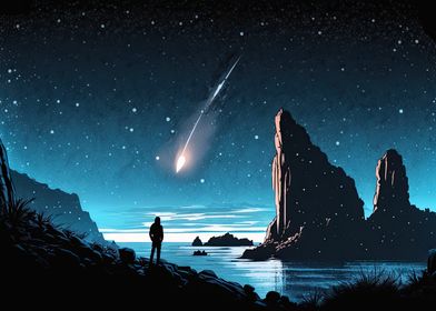 Meteor shower AI Art