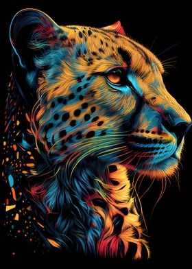 Colorful Cheetah Animals