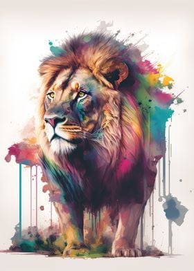 Lion watercolor 