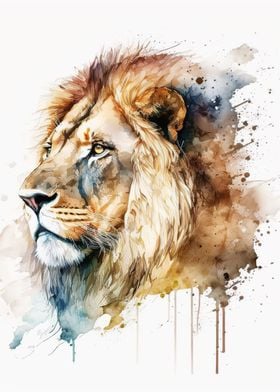 Lion watercolor 