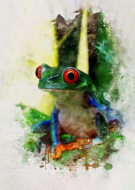 Watercolour Frog