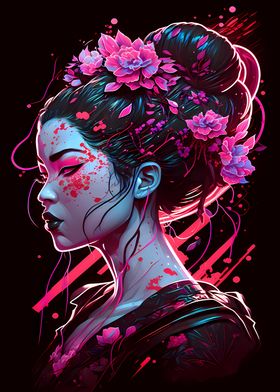 Geisha Neon Cherry Blossom