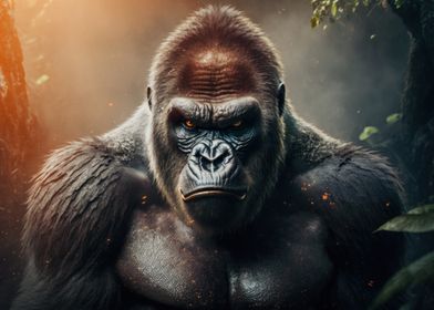 Portrait adult gorilla