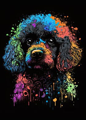 Poodle Watercolor Splash 