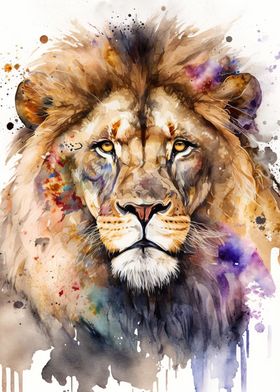 Lion watercolor 