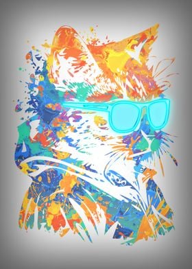 Hipster Cute Funny Cat 