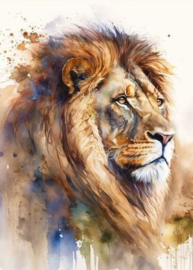 Lion watercolor 